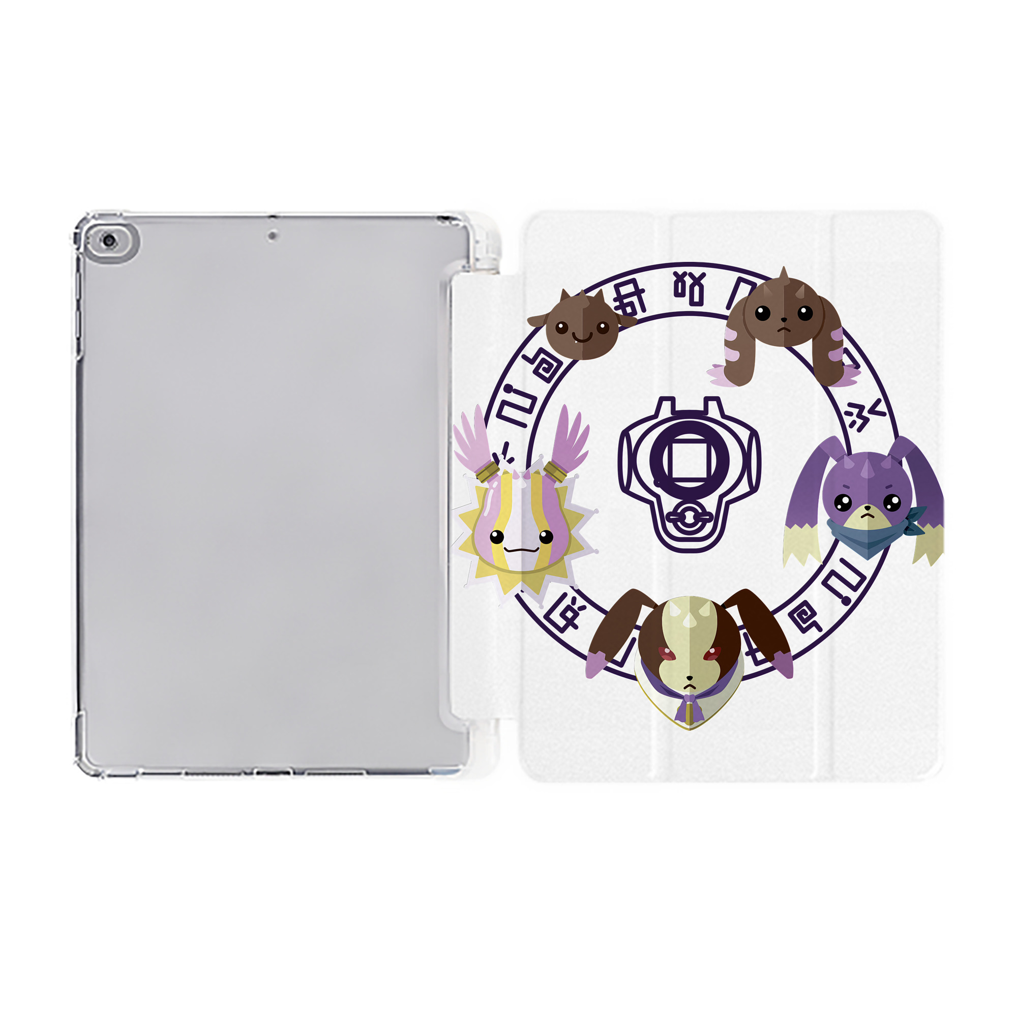 （画像用） Digimon デジタルモンスター/デジモン IPad ケース ペン収納付き 三つ折りスタンド PUレザー×シリコン 対応機種9.5/10.5/10.9インチ